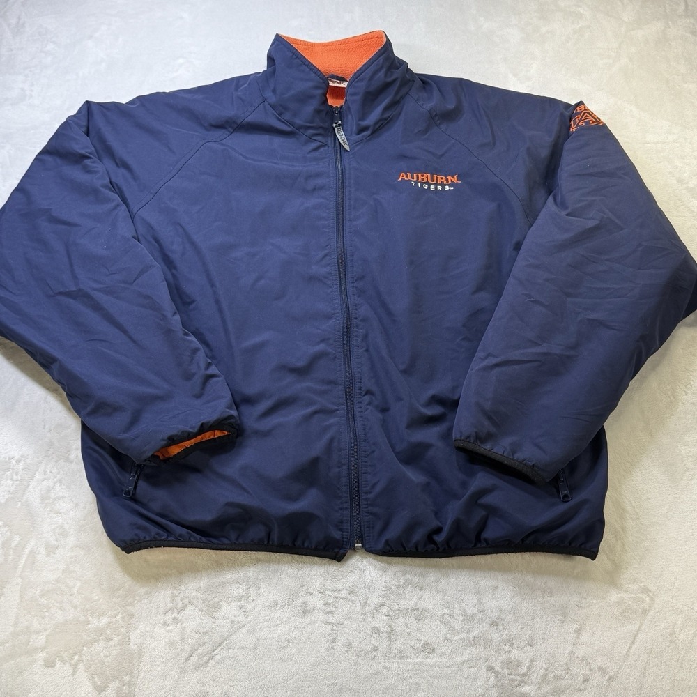 Vintage Auburn Tigers Jacket XL Navy Orange‎ Fleece NCAA